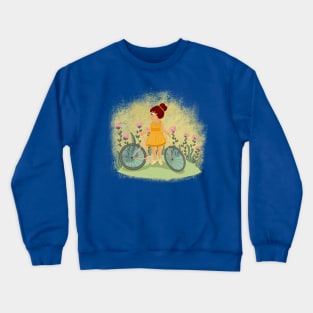 Summer trip with bicycle Crewneck Sweatshirt